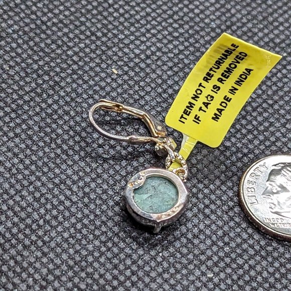 Raw seraphinite earrings - Picture 5 of 6